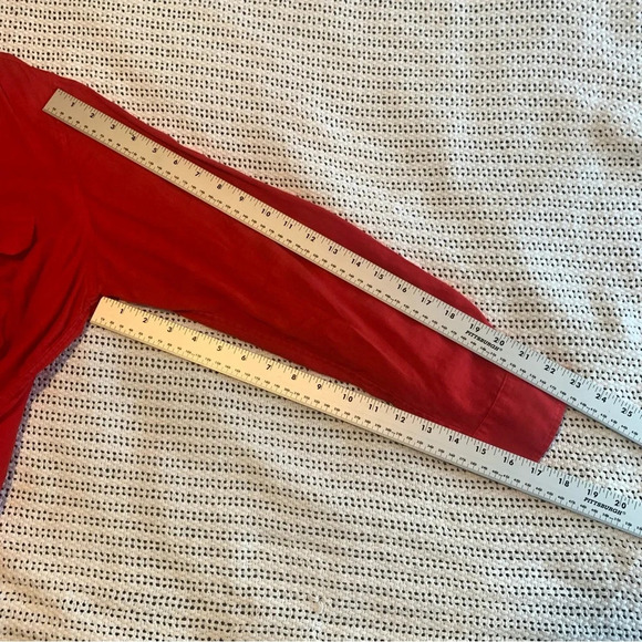 Lauren Ralph Lauren 2X Red 100% Linen Button Up Long Sleeve Shirt Black Label - Picture 13 of 14